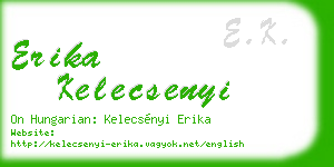 erika kelecsenyi business card